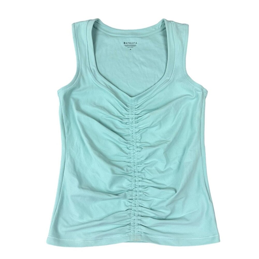 Athleta seafoam green workout tank cinch front size M